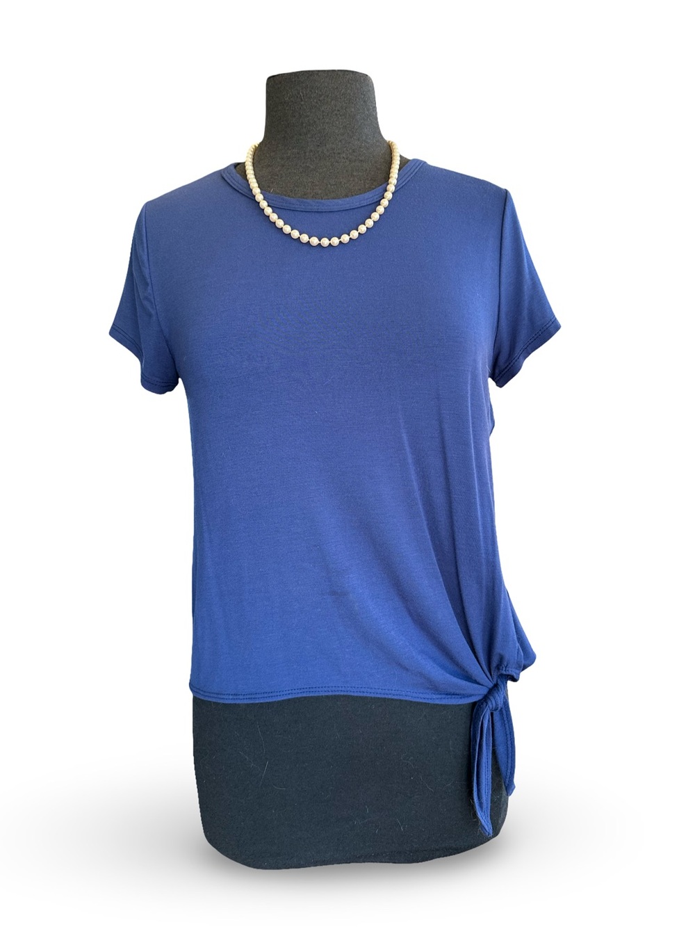❤️ 3/$30 Silky Soft & Stretch Side Tie Tee Shirt Top Blouse Size Large